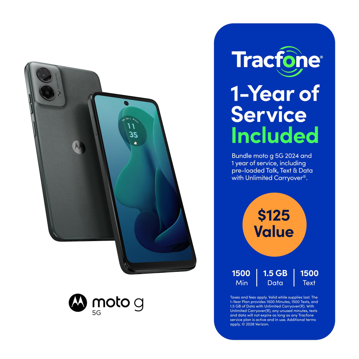 Moto G Play 64GB Tracfone 125 value factory sealed